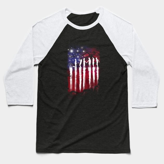 Hawkins 4th of July Baseball T-Shirt by DANDINGEROZZ